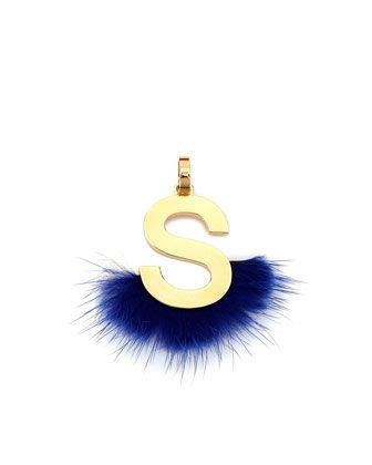 Fendi ABClick Letter S Mink Charm for Handbag, Multi 